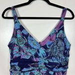 Margarita Rayon Floral Mini Babydoll Dress Medium Hippie Boho Fairy Y2K Purple Multiple Photo 1