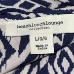 BeachLunchLounge  Short Sleeve Tassle Mini Dress Women's‎ Large Navy Blue Aztec Photo 7