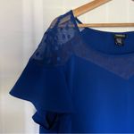 Torrid flutter lace sleeve cobalt royal blue short sleeve top size 2 Photo 2