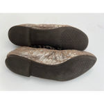 Tory Burch  Ballet Flats Gold Snake Print Logo‎ Medallion Shoes Size 8 Slip On Photo 5