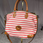 Dooney & Bourke Pink White Striped Satchel Bag Women's Casual Handbag Photo 0