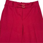 Vintage Disco Wide Leg Pants Size 15/16 Sheer Lace Flare High Waist, Maroon Red Photo 2