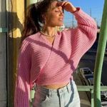 ZARA  Knit Ribbed V-Neck Wrap Long Sleeve Sweater Cardigan Pink Size S NEW Photo 0