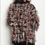 Long Sleeve Cardigan Open Front Popcorn Knit Black Photo 2