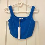 House of Harlow Blue Crochet Crop Top Photo 0