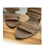 *Reaction Kenneth Cole Women's Size 9 Sandals Tan Gold Braided Strap Chic Photo 9