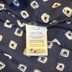 MICHAEL Michael Kors Navy White Diamond Print V Neck Tunic Top Womens Size S Blue Photo 7