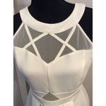 Sweet Storm White Sleeveless Skater Dress Peek a Boos Stretch Size L Photo 4