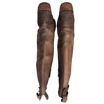 Liberty Black Boots Womens 9 Brown Leather Tall Knee High Riding Moto Biker Zip Photo 2