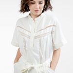 Outerknown linen cotton blend short sleeve white dress size small NWT Photo 2