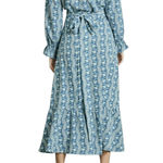 Hill House The Mirabel Skirt Trailing Vine Blue Linear Floral Poly Crepe XL New Photo 13