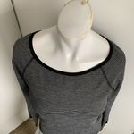 Athleta boat neck black/gray long sleeve striped T-shirt Photo 1