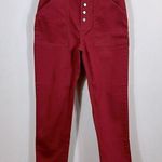 Wilfred Free Aritzia Red Denim Button Fly High Waisted Belen Women Jeans Size 6 Photo 0
