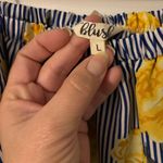 Blush Open Shoulder Striped Floral Blouse, Sz L Photo 2