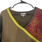 The Collection Royal Brown Multicolor Newspaper Clipping Dress Women Sz M Size M Photo 2