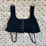 Papaya  crop bandeau cami black ribbed bustier top Photo 0