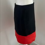 Ann Taylor  Black Skirt with Orange Satin Trim Sz 4p Photo 2