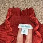 Sundance Frances Ruffle Turtleneck Sweater Scallop Pointelle Knit Rust Orange M Photo 6