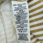 Free People  Frankie High Waist Skinny Pants Tan White Stripe Button Front 4 Photo 8