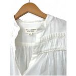 NILI LOTAN Flowey Long Sleeve Button Mandarin Collar Top Blouse Women's White Photo 3