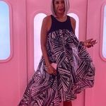 TOCCIN Black White Printed Trapeze High Low Sleeveless Maxi Dress size 20 Photo 1