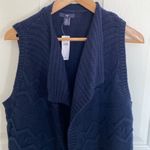 GAP Factory Sweater Vest Cardigan Chunky Cable‎ Knit Navy Size XS Blue Photo 1