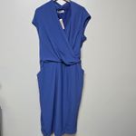 MM.LaFleur  Hailey Wrap Dress Blue Size +2 NWT New Cerulean‎ Career Academia Photo 3