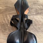 Black Faux Leather Flats Dress Shoes Size 40 Pointed Toe elastic straps Photo 5