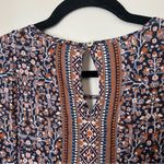 Daniel Rainn Tank Top Blouse Print Keyhole Neutral Boho Business Casual Photo 4