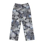 Talbots  Stretch Blue Black‎ White Floral Ankle Pants 14 Cotton Spandex Blend Photo 2