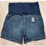 Liz Lange Maternity  Denim Shorts XXL Blue Jean Stretch Full Belly Waistband NEW Photo 3