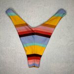 Aerie Striped Cheeky High Cut Bikini Bottom in Multicolor Size XS Photo 2