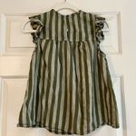 Old Navy Green Gray Stripe Ruffle Sleeve Size Small Photo 3