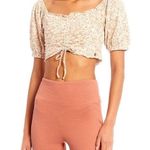 Roxy Flirty Ruched Walk Printed Top, NWT Photo 1