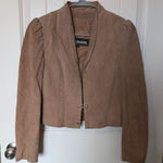 VTG FOXMOOR Leather Princess Shoulder Evening Jacket Brown W3 Photo 0