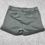 BKE  Olive Green Utility Cuffed Shorts Women's Size 29 Button Fly Cargo Pockets Photo 5