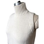 NOT MONDAY Cream Knit Sleeveless Turtleneck Sweater Short Size Small Photo 1