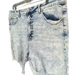 Risen  Jeans Shorts Womens Size 3XL Light Blue Denim Distressed Raw Hem High Rise Photo 1