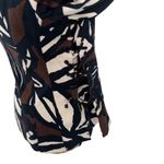 Cache  Blazer Jacket Small Abstract Print Fitted Side Laced‎ Up Brown Black Ivory Photo 6