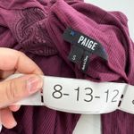 Paige ‎ Top Womens Small Red Purple Ribbed Knit Long Sleeve Turtleneck Lace Trim Photo 2