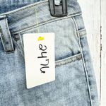 Talula Shorts Women Size 26 Light Wash Blue Denim High Rise Midi Raw Hem Zip Fly Photo 2