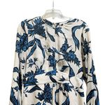 Dorothee Schumacher White Blue Floral Print Long Sleeve Silk Midi Dress Size 2 Photo 3