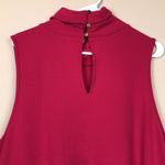 Ophelia Roe NWT  Women’s Mock Neck Fuchsia Pink Tiered Sleeveless Dress Photo 4