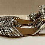 ASOS Design Silver Lace Up Flats / Shoes Photo 7