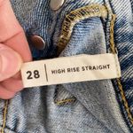 PacSun High Rise Straight Jeans Women’s 28 Light Wash Distressed Button Fly Photo 4
