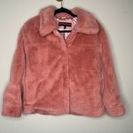 Coral Pink Faux Fur Jacket EUC Sz Medium Photo 3