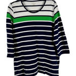 Allison Daley  Stripe 3/4 Sleeve Blouse 2X Photo 0