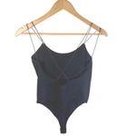 Intimately Free People Black Spaghetti Strap Crisscross Back Bodysuit M/L Goth Size L Photo 3