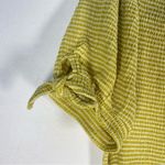 Loft  Striped Crinkle Tie Sleeve Top Chartreuse Green Size Small Photo 3