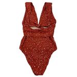 Chelsea28 NWT Women's Small Red Polka Dot Deep Plunge One-Piece Swimsuit Photo 3